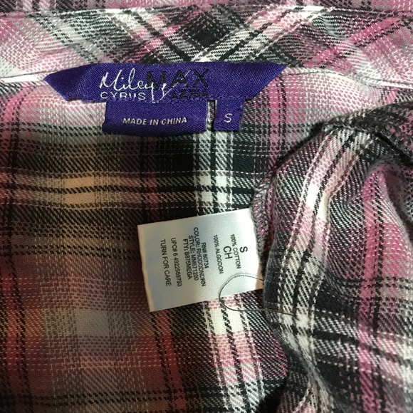 Miley Cyrus button tie tunic top long short sleeve soft flannel feel - Picture 3 of 8